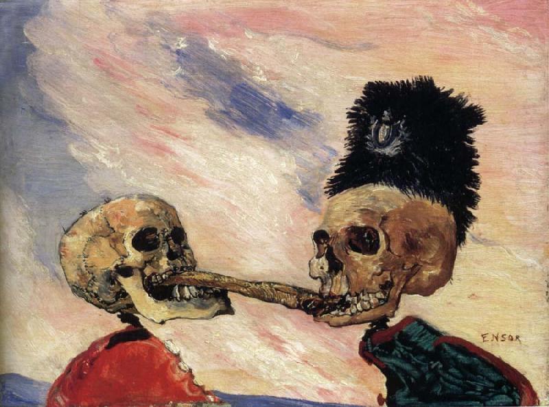 James Ensor Skeletons Fighting Over a Pickled Herring china oil painting image